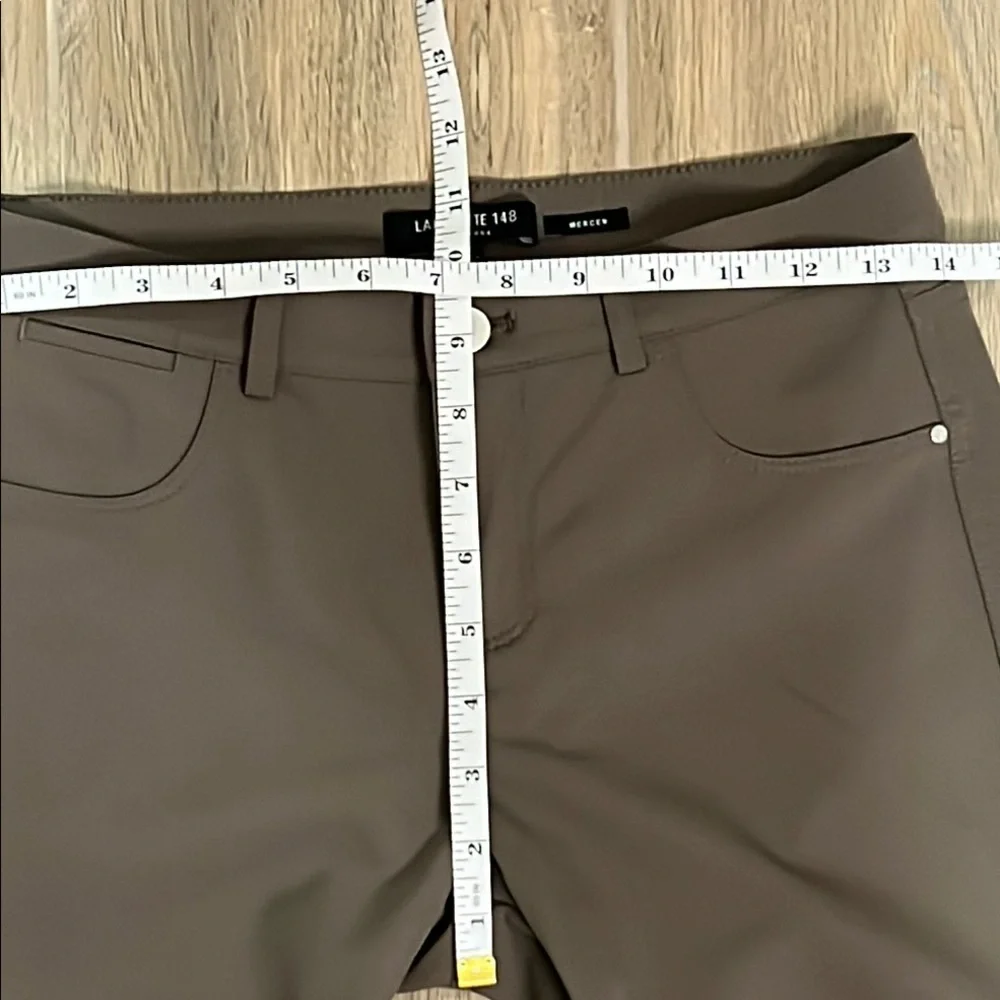 Lafayette 148 Pants New York Mercer Trousers Nougat Brown Dark Tan Stretchy Luxe - Picture 9 of 14